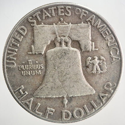 1962 - D US Benjamin Half Dollar Silver Coin | Fine Collectable Grade