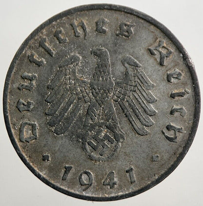 1941-A Germany Nazi 10 Pfennig Coin | Fine Collectable Grade | a2500