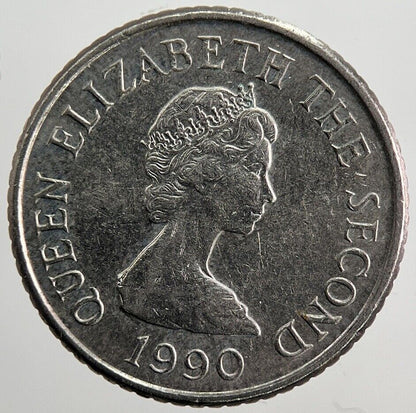 1990 Jersey 5p 5 Five - Pence Coin | Very High Grade | a4981