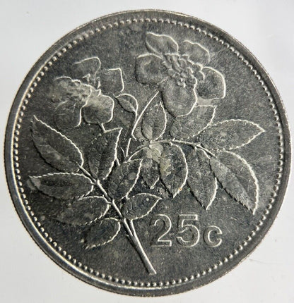 1986 Malta 25 Cents Coin | Fine Collectable Grade
