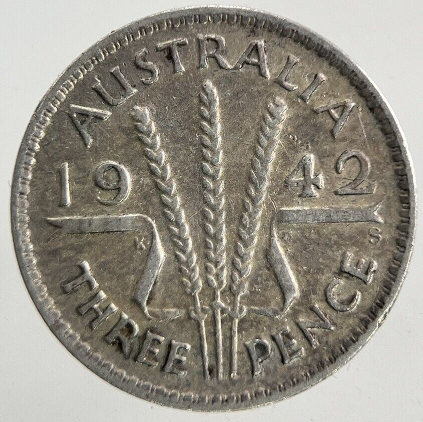 1942 - S Australia Threepence Silver Coin | Fine Collectable Grade
