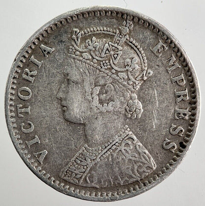 1892 India 1/4 Quarter Rupee Silver Coin | Fine Collectable Grade