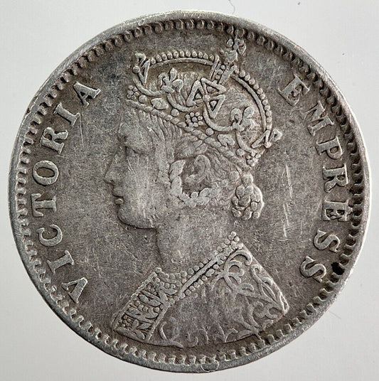 1892 India 1/4 Quarter Rupee Silver Coin | Fine Collectable Grade