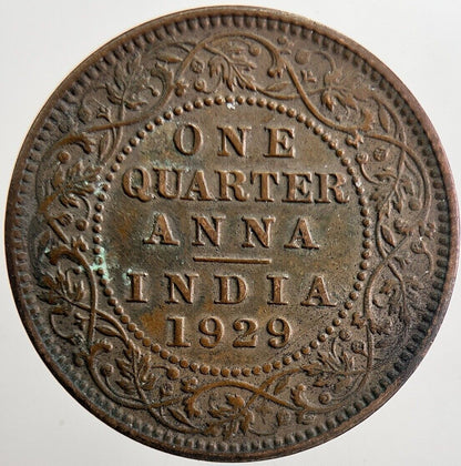 1929 India 1/4 Quarter Anna Coin | Very High Grade | a5672
