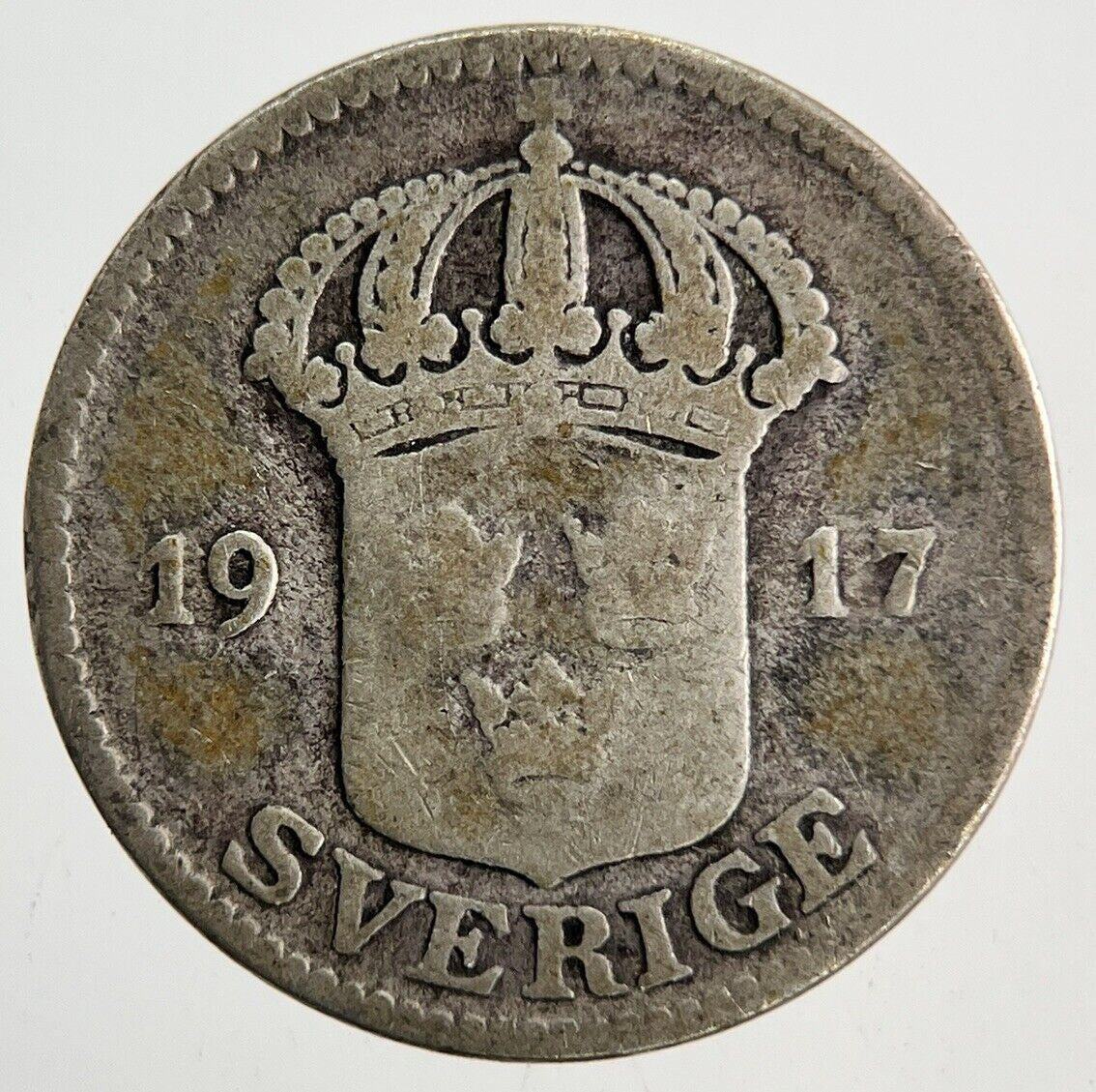 1917 Sweden 25 Ore Silver Coin | Collectable Grade