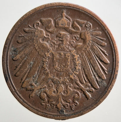 1913 - F Germany 1 Pfennig Coin | Collectable Grade | a3082