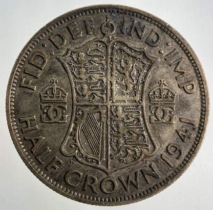 1941 George VI Half - Crown Silver Coin | Fine Collectable Grade