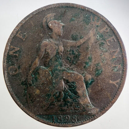 1898 Victoria One Penny Coin | Fair Grade | a4931