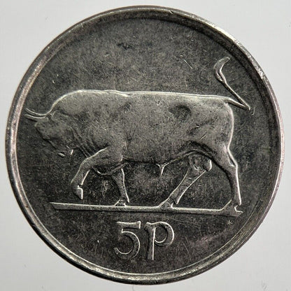 1993 Irish Bull 5p 5 Five - Pence Coin | Very High Grade | a7020