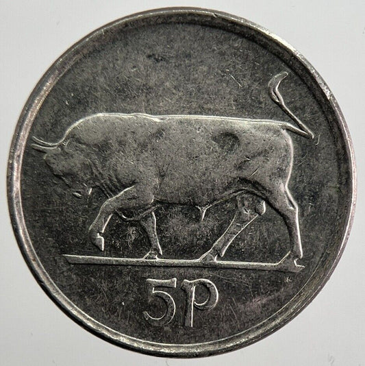 1993 Irish Bull 5p 5 Five - Pence Coin | Very High Grade | a7020