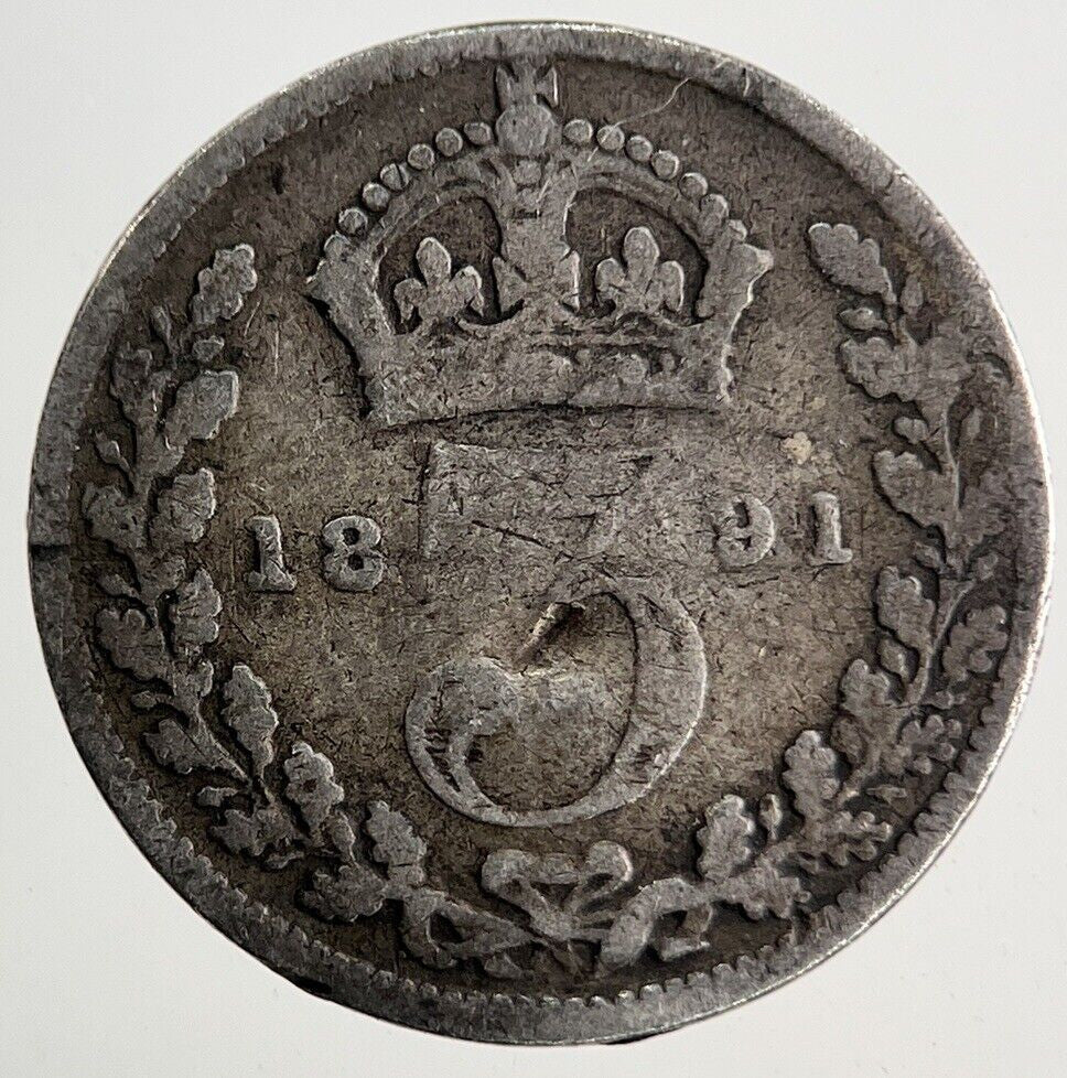 1891 Victoria Threepence Silver Coin | Collectable Grade