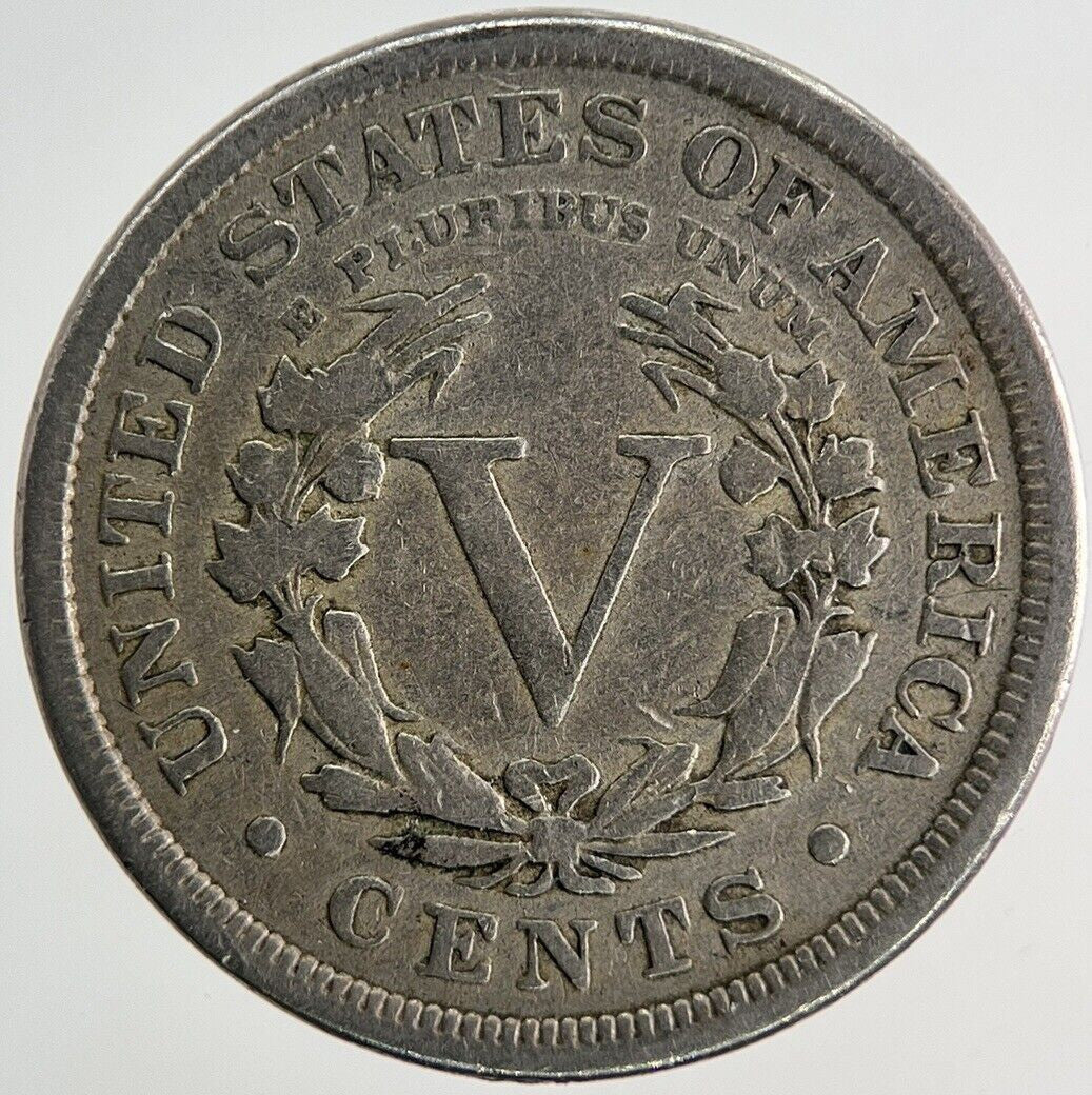 1897 US USA Liberty V 5 Cents Nickel Coin | Fine Collectable Grade