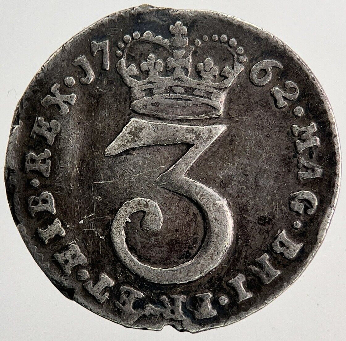 1762 George III 3rd Maundy Three - Pence Silver Coin | Fine Collectable Grade
