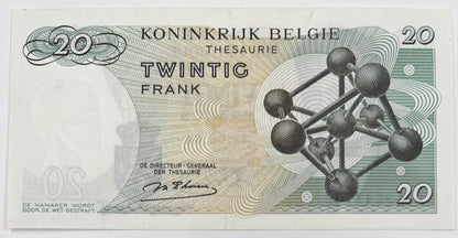 Old Vintage Belgium 20 Francs Banknote | Collectable Grade