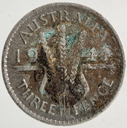 1944 - S Australia Threepence Silver Coin | Fair Grade