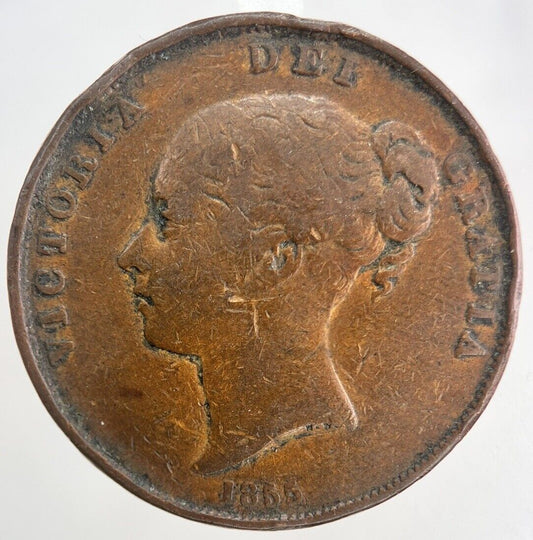 1855 Victoria One Penny Coin | Fine Collectable Grade