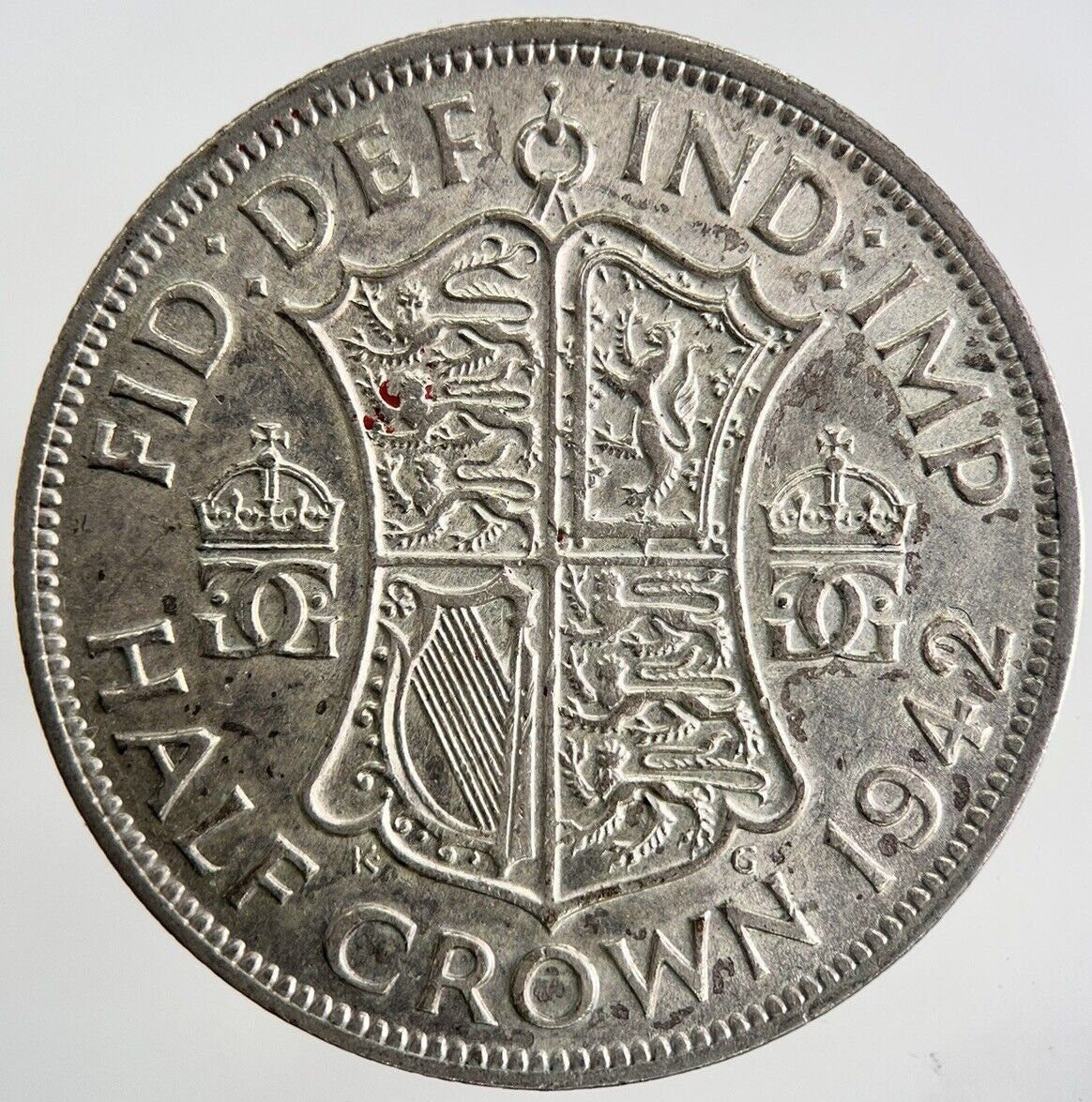 1942 George VI Half - Crown Silver Coin | Very High Grade