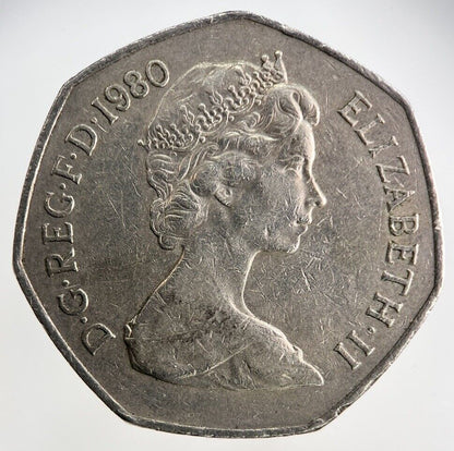 1980 Elizabeth II 2nd 50p Fifty - Pence Coin | Collectable Grade