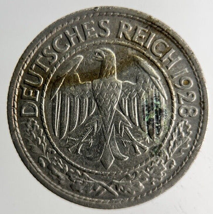 1928 Germany 50 Pfennig Coin | Fine Collectable Grade