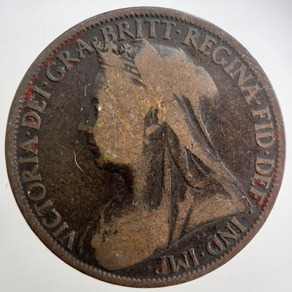 1898 Victoria One Penny Coin | Fair Grade | a4931