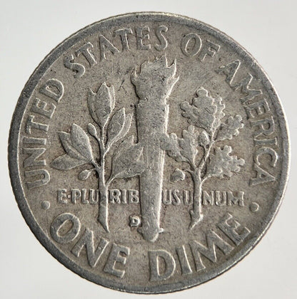 1954 - D US USA Roosevelt Dime Silver Coin | Fine Collectable Grade