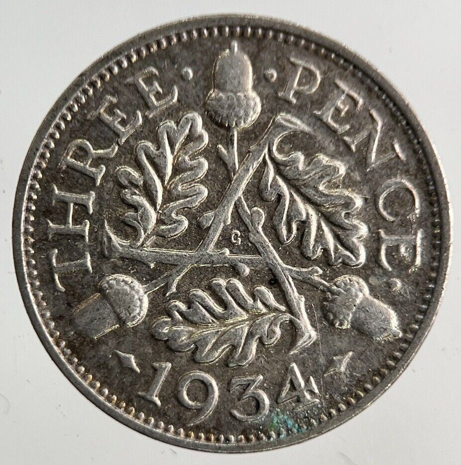1934 George V Threepence Silver Coin | Fine Collectable Grade
