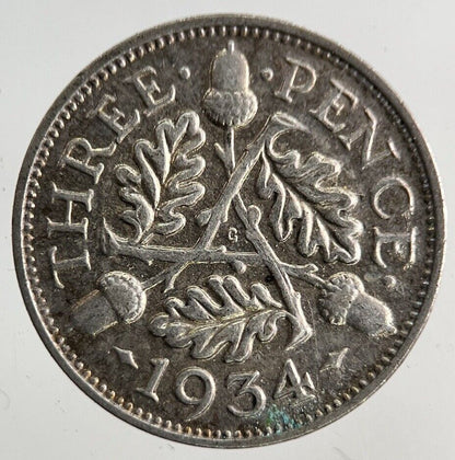 1934 George V Threepence Silver Coin | Fine Collectable Grade