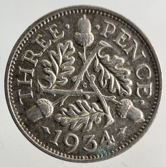 1934 George V Threepence Silver Coin | Fine Collectable Grade