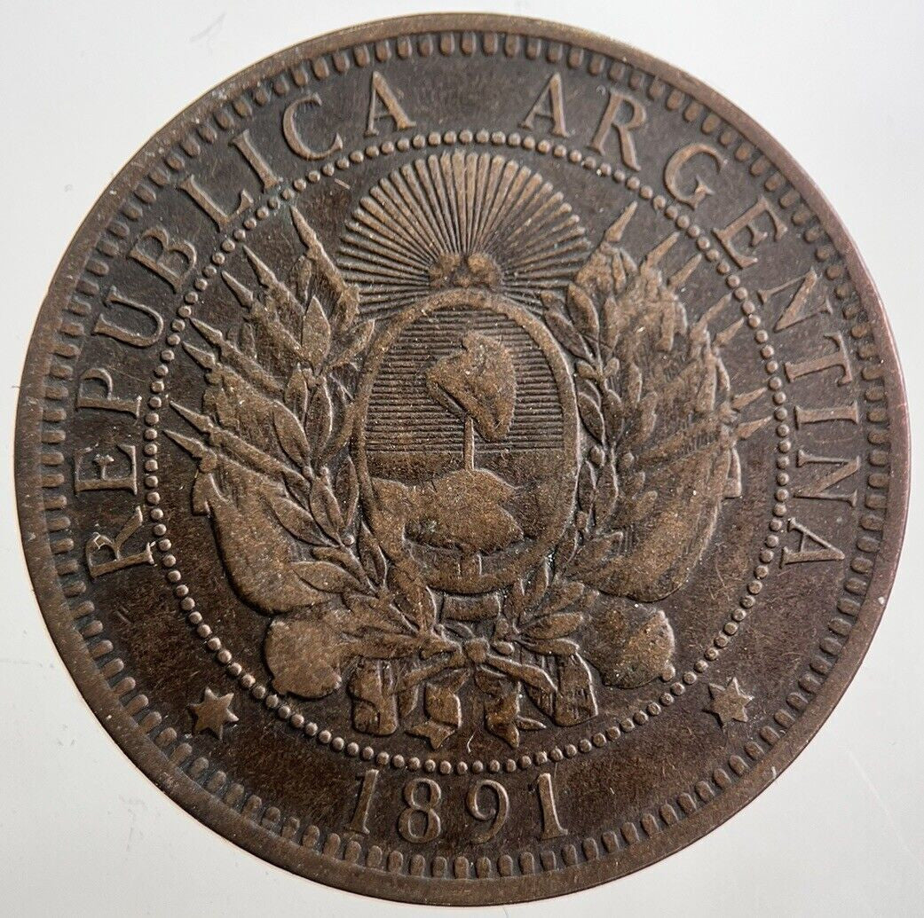 1891 Argentina Dos 2 Centavos Coin | Collectable Grade | a7891
