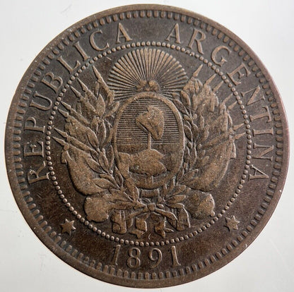 1891 Argentina Dos 2 Centavos Coin | Collectable Grade | a7891