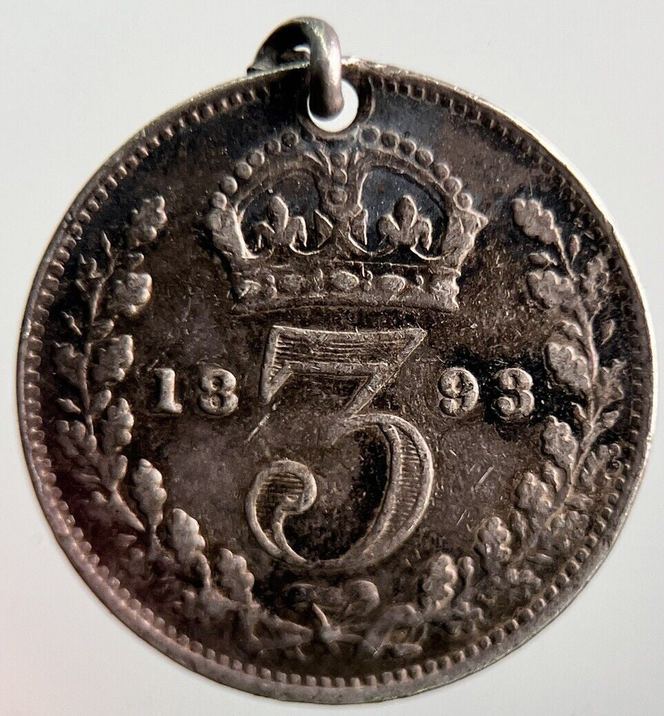 1893 Veiled Head Victoria Threepence Silver Coin | Collectable Grade | a4071