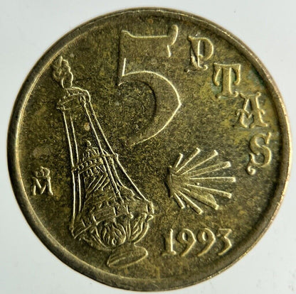 1993 Spain 5 Pesetas Coin | Fine Collectable Grade