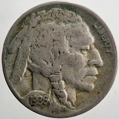 1936 - D US USA Buffalo Indian Head Nickel Coin | Fine Collectable Grade | a5956