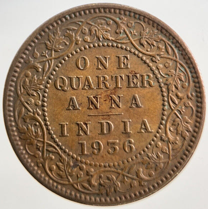 1936 India Quarter 1/4 Anna Coin | Very High Grade | a753