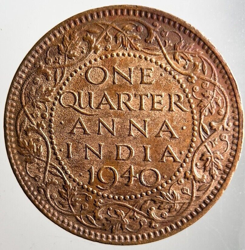 1940 India Quarter 1/4 Anna Coin | Very High Grade | a4131
