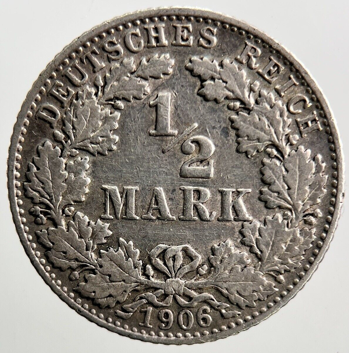 1906 - D Germany 1/2 Half Mark Silver Coin | Collectable Grade | a3725