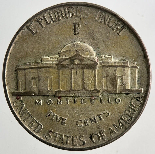 1944 - P US USA Jefferson War Nickel Silver Coin | Fine Collectable Grade