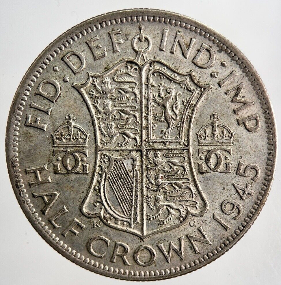 1945 George VI Half - Crown Silver Coin | Fine Collectable Grade | a6513