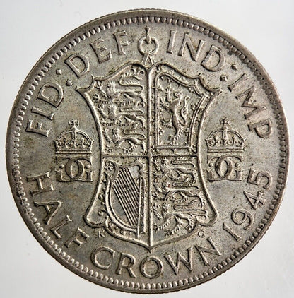 1945 George VI Half - Crown Silver Coin | Fine Collectable Grade | a6513