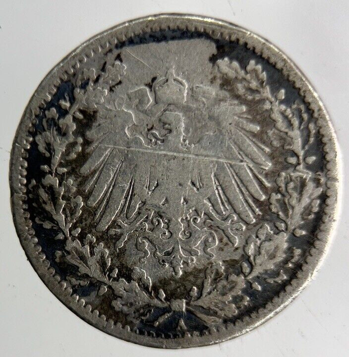 1907 Germany 1/2 Half Mark Silver Coin | Collectable Grade