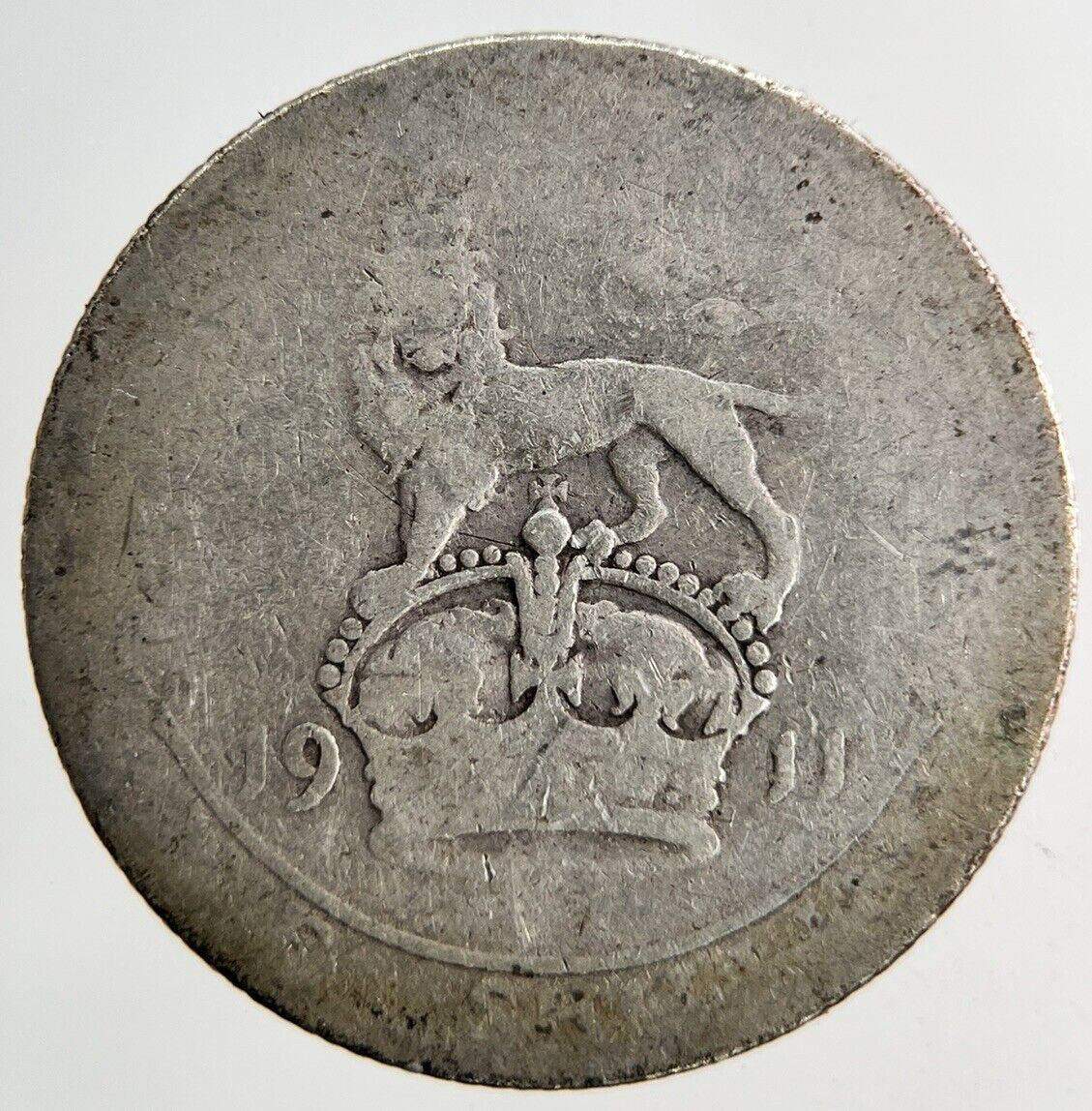 1911 George V Shilling Silver Coin | Fair Grade