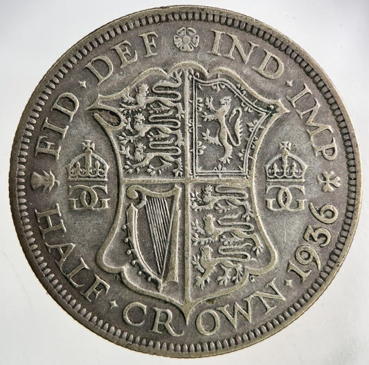 1936 George V Half - Crown Silver Coin | Fine Collectable Grade