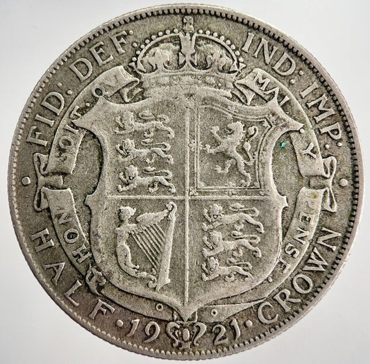 1921 George V Half - Crown Silver Coin | Fine Collectable Grade | a7145