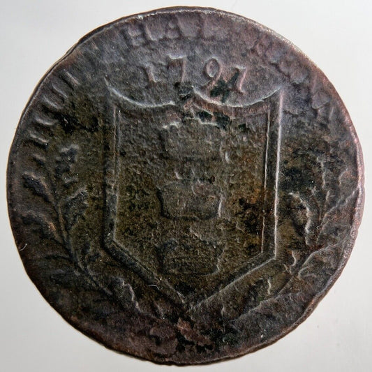 1791 Hull Half - Penny Token Coin | Collectable Grade | a6536
