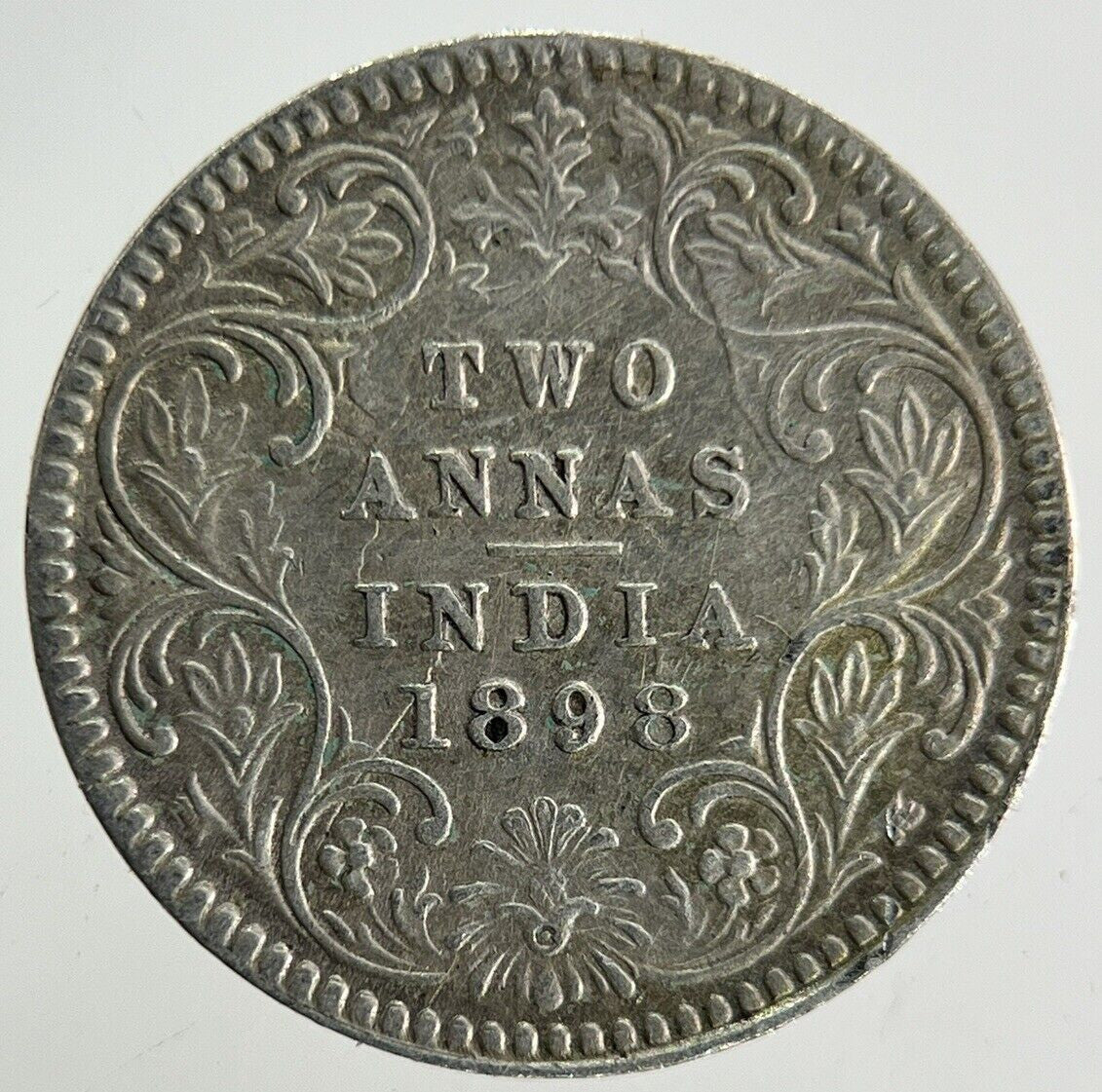 1898 India 2 Annas Silver Coin | Very High Grade