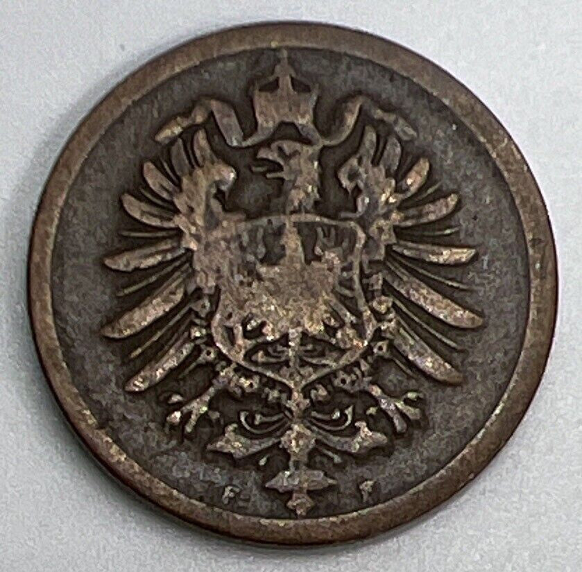 1876 Germany 2 Two Pfennig Coin | Fine Collectable Grade | a936