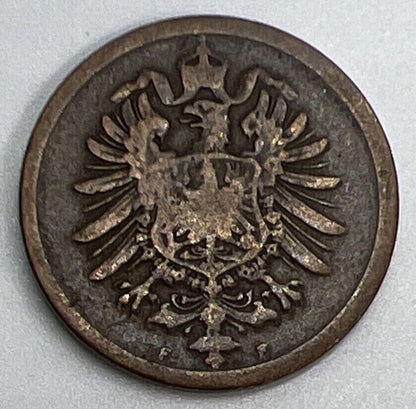 1876 Germany 2 Two Pfennig Coin | Fine Collectable Grade | a936