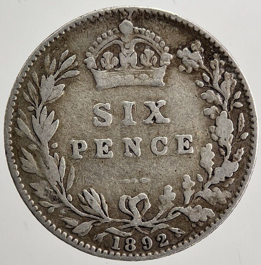 1892 Victoria Sixpence Silver Coin | Collectable Grade | a5007