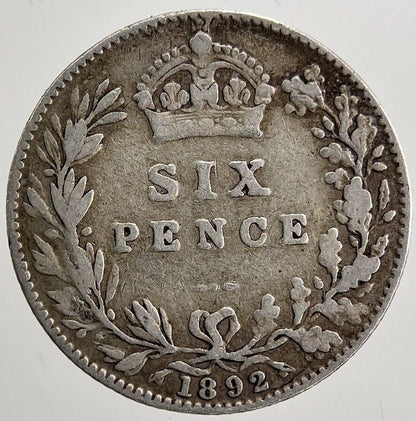 1892 Victoria Sixpence Silver Coin | Collectable Grade | a5007