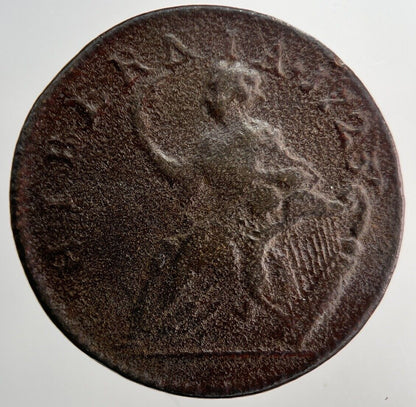 1723 Irish Hibernia Half - Penny Coin | Collectable Grade